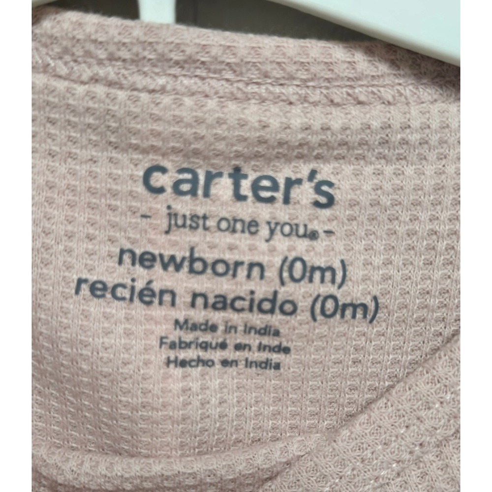 Carter's Just One You Newborn Waffle Knit 2pc Set Dusty Rose 1U214810 - Picture 2 of 6